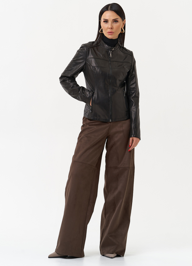 Кожаная куртка на молнии модель № 20498 универмаг малина