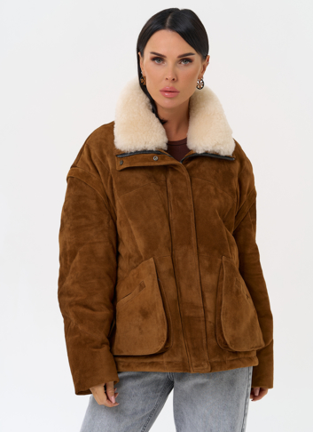 Пуховик - трансформер из натуральной замши