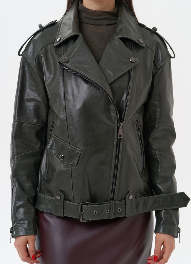 Косуха зеленая женская модель № 77877 в рассрочку