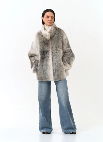 Дубленка двухсторонняя с поясом фото