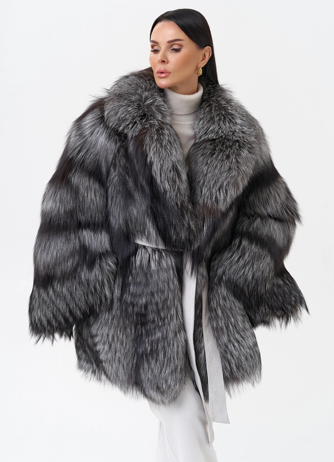 Шуба из чернобурой лисы модель № 29467 в кредит