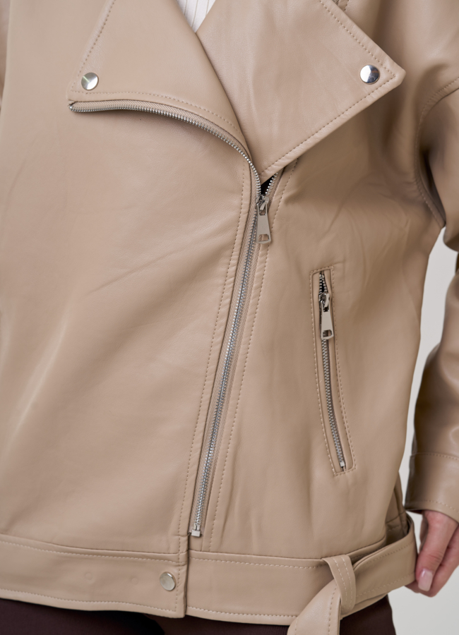 Женская куртка оверсайз из эко кожи модель № 23255 универмаг малина