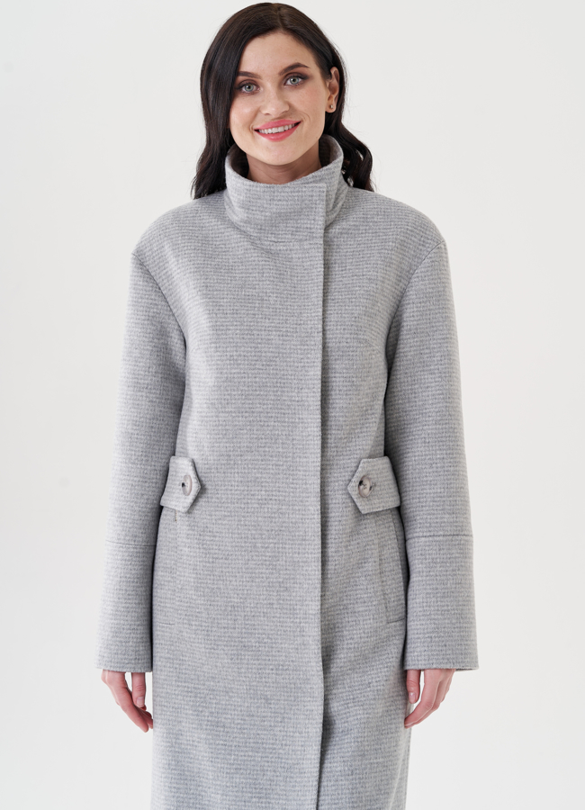 Женское пальто с воротником стойка модель № 24384 в рассрочку