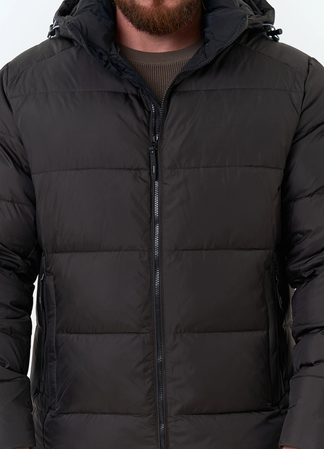 Мужской пуховик с капюшоном  модель № 34070 универмаг малина фото