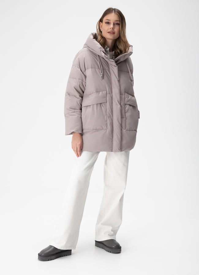 фото Женский пуховик с капюшоном  модель № 28416