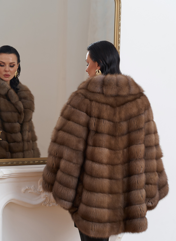 Шуба из куницы оверсайз