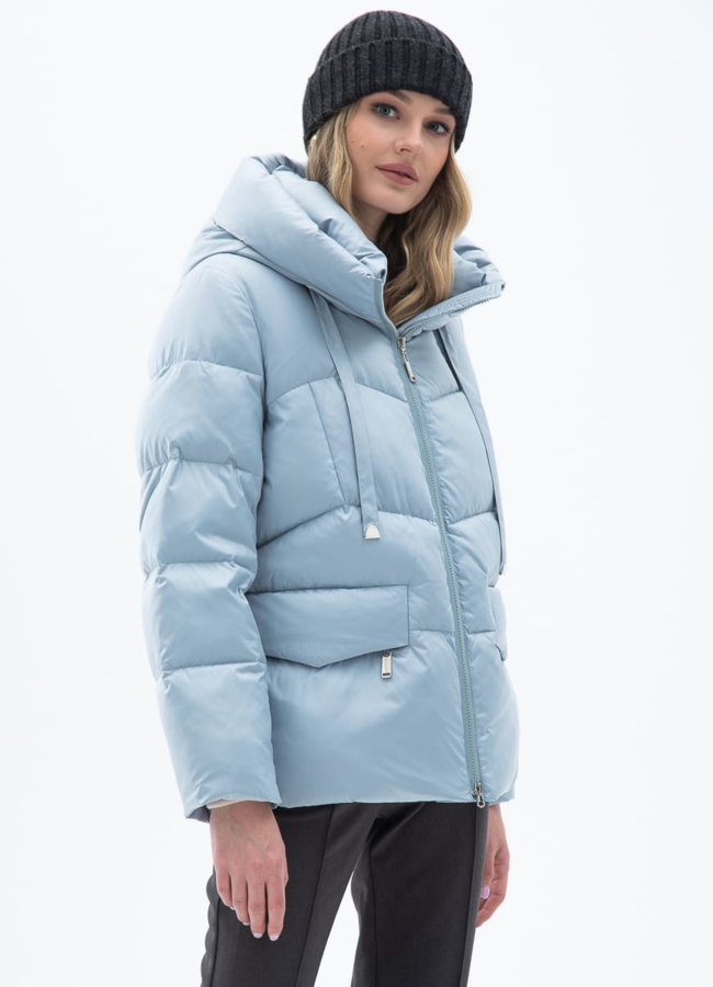 Женский пуховик голубого цвета модель № 31145 в кредит