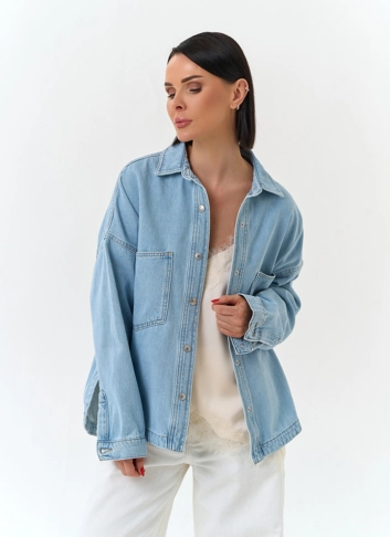 Женская джинсовая куртка рубашка