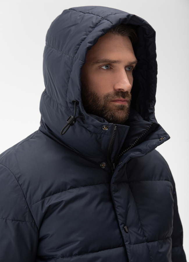 Мужской пуховик с капюшоном  модель № 27998 универмаг малина