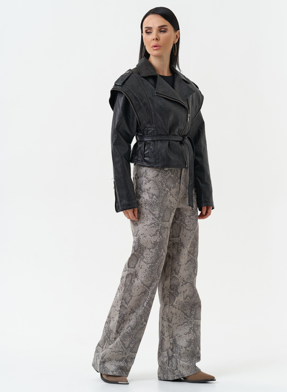 Куртка женская из эко кожи в стиле ретро