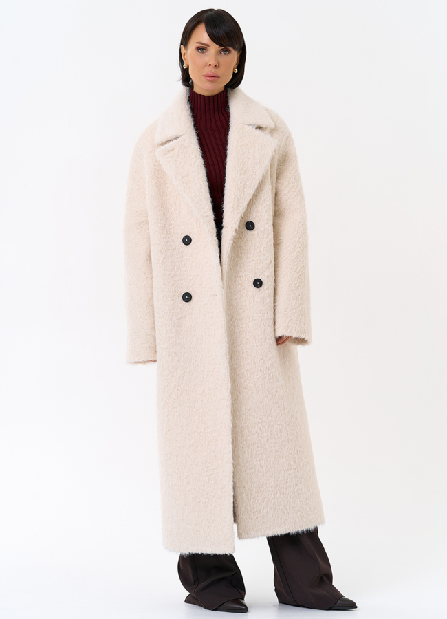 Утепленное женское пальто с английским воротником  модель № 31881 универмаг малина