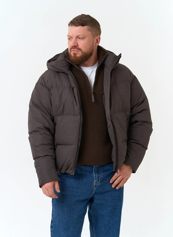Мужской пуховик с капюшоном  фото