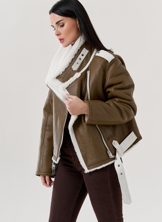 Женская дубленка пилот 