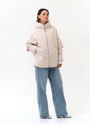 Женская куртка накидка с капюшоном