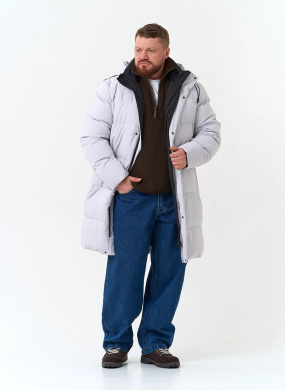 Мужской пуховик с капюшоном фото