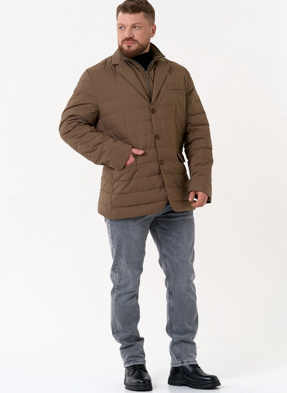 Мужской пуховик со съемной манишкой фото