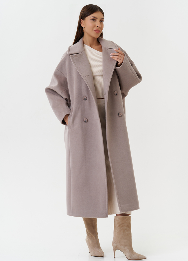Женское двубортное пальто модель № 28102 универмаг малина