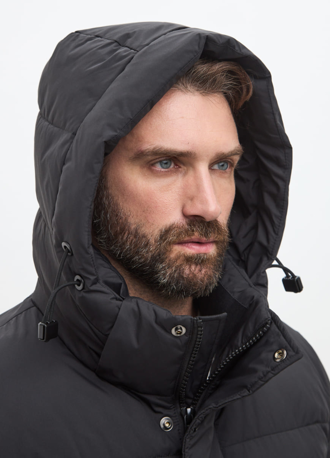 Мужской черный пуховик больших размеров модель № 30233 универмаг малина