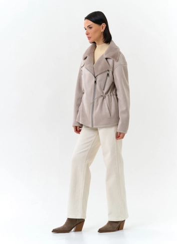Женская дубленка из эко замши
