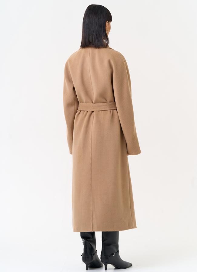 Женское двубортное пальто с поясом модель № 31556 в рассрочку