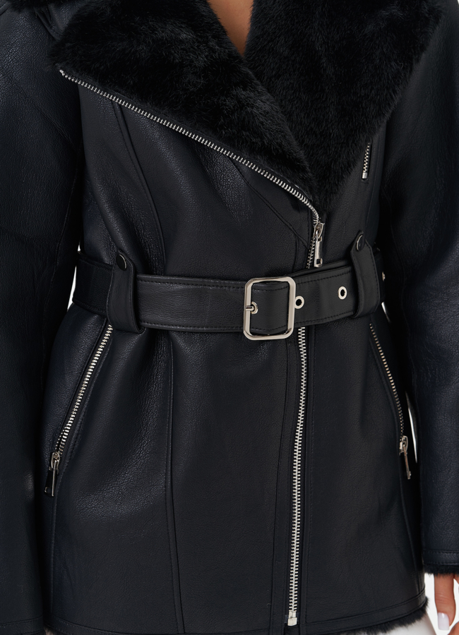 Эко дубленка с английским воротником модель № 27758 универмаг малина