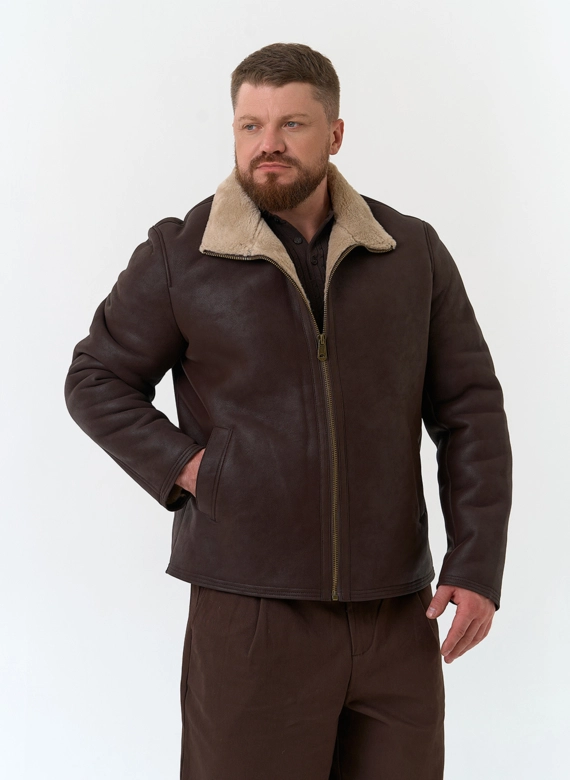 Мужская дубленка из эко замши фото
